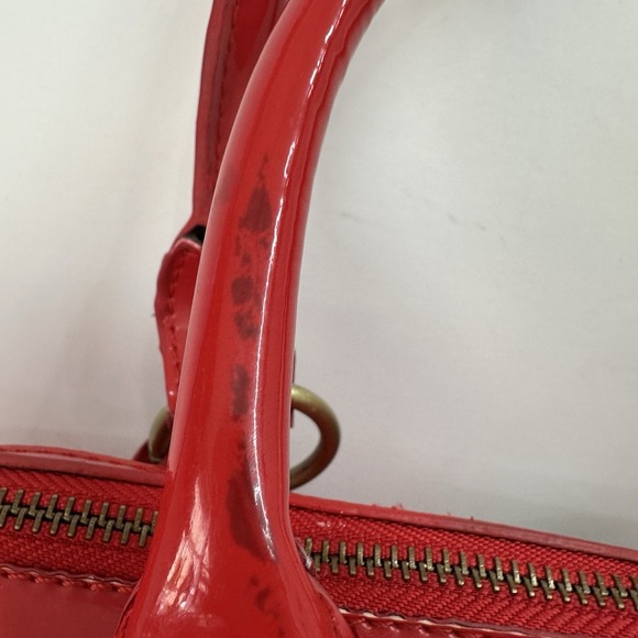 Coach Madison Sophia Bright Red Patent Leather Large Satchel Carriage Handbag - Picture 9 of 16